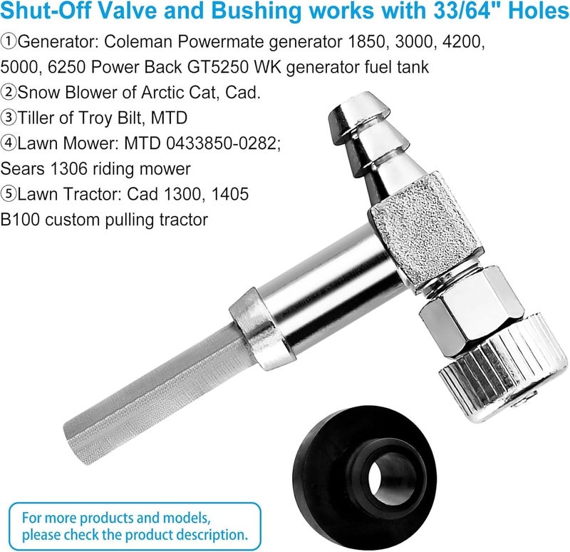 CLSR2U Replacement Valve 951-0171 & Grommet 735-0149 Compatible with Coleman Generator - Fuel Tank Shut Off Valve & Bushing Compatible with Coleman Powermate 4200 5000 Generator, MTD Cad Lawn Mower, Tiller - Image 5